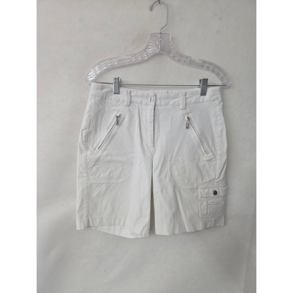 Jamie Sadock Womens White Cargo Golf Shorts Stretch Size 4 Golf Tennis Sporty